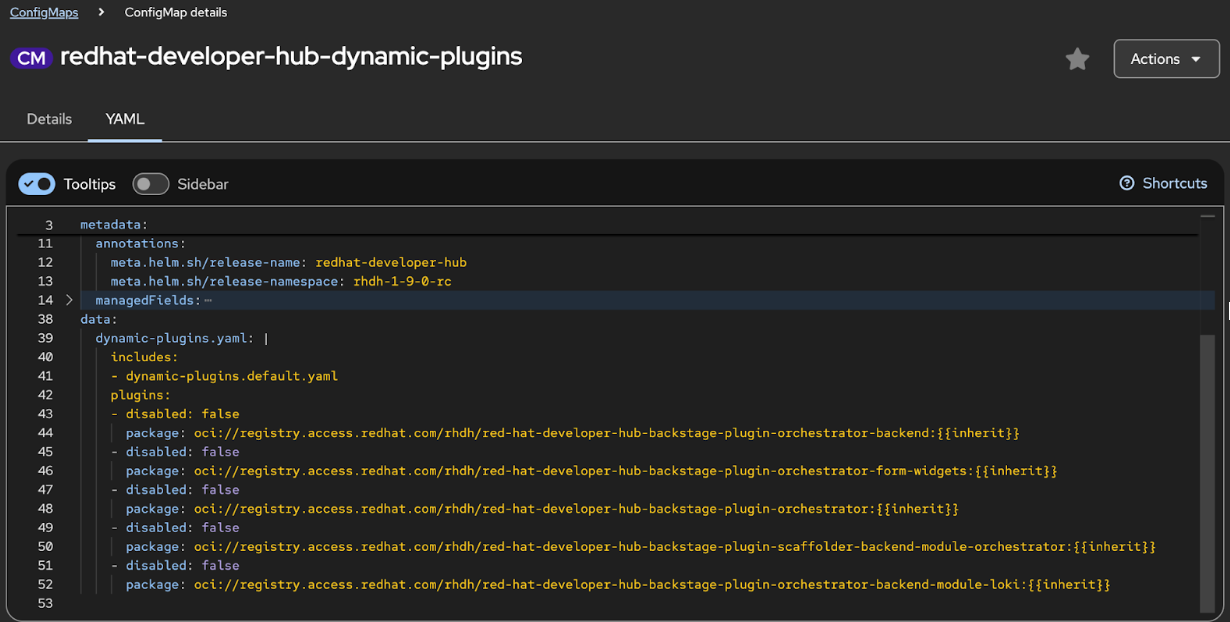 Adding the Loki backend module plugin to the ConfigMap