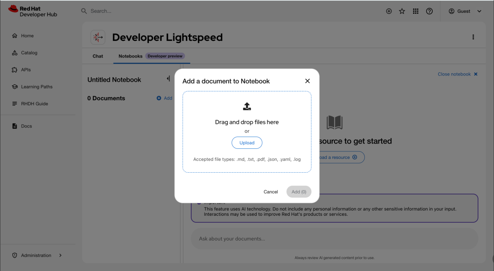Notebook upload option