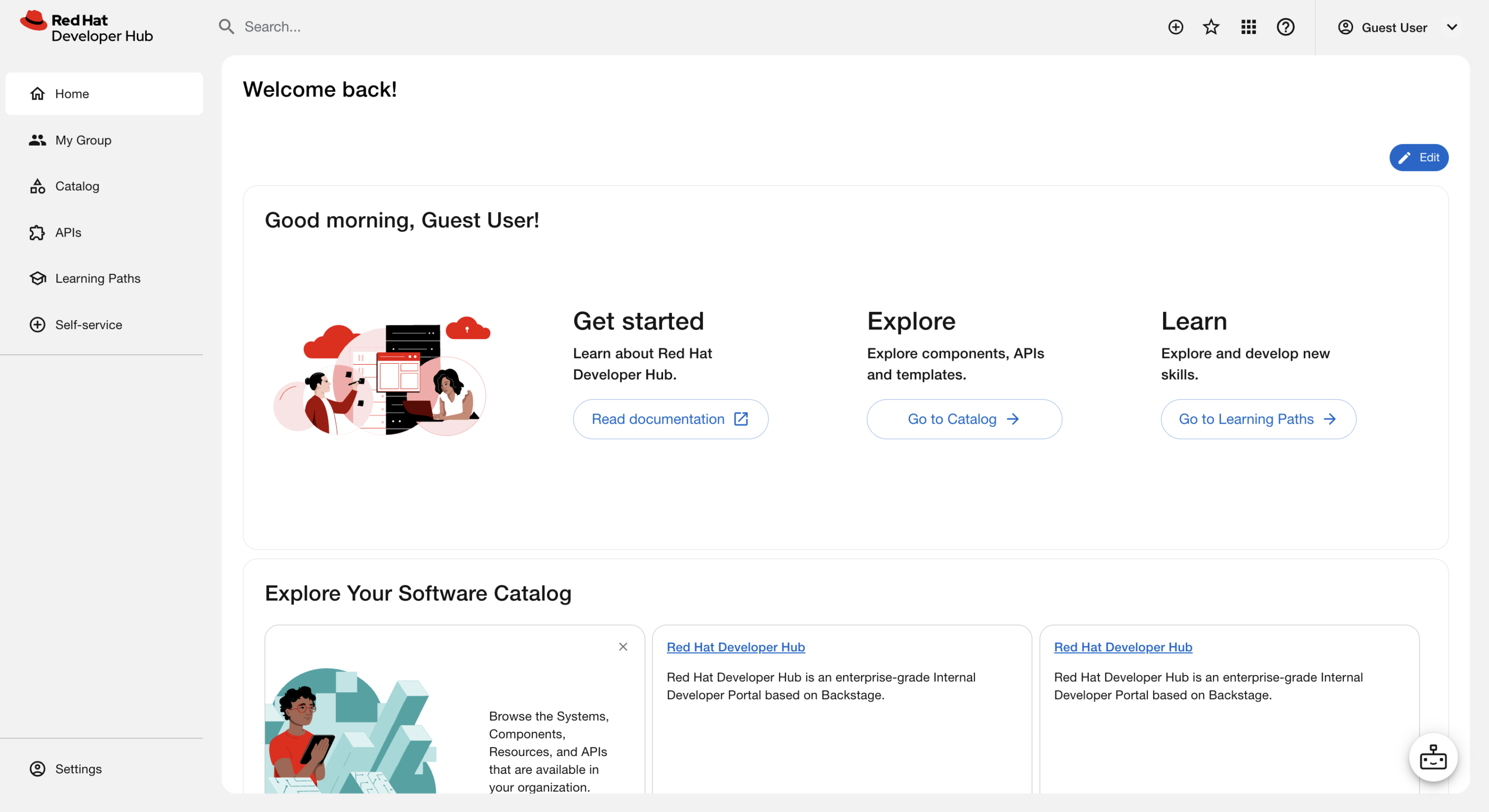 Intelligent assistant chatbot on the home page